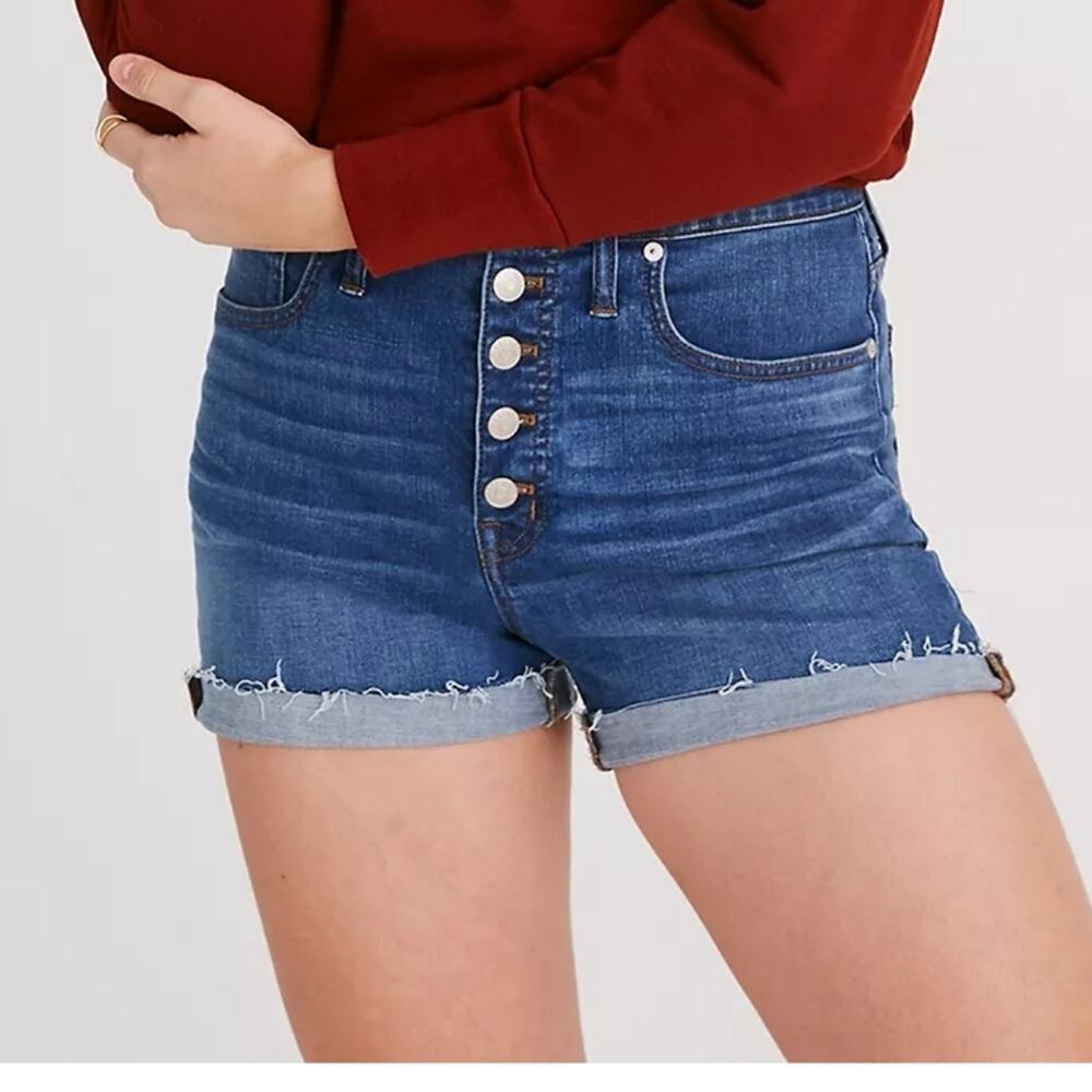 High-Rise Denim Shorts 31